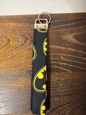 Black and Yellow Batman Logo Key Fob Wristlet